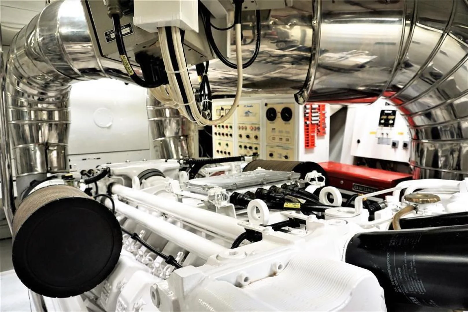 a large machine with many wires aboard CAROBELLE Yacht for Sale