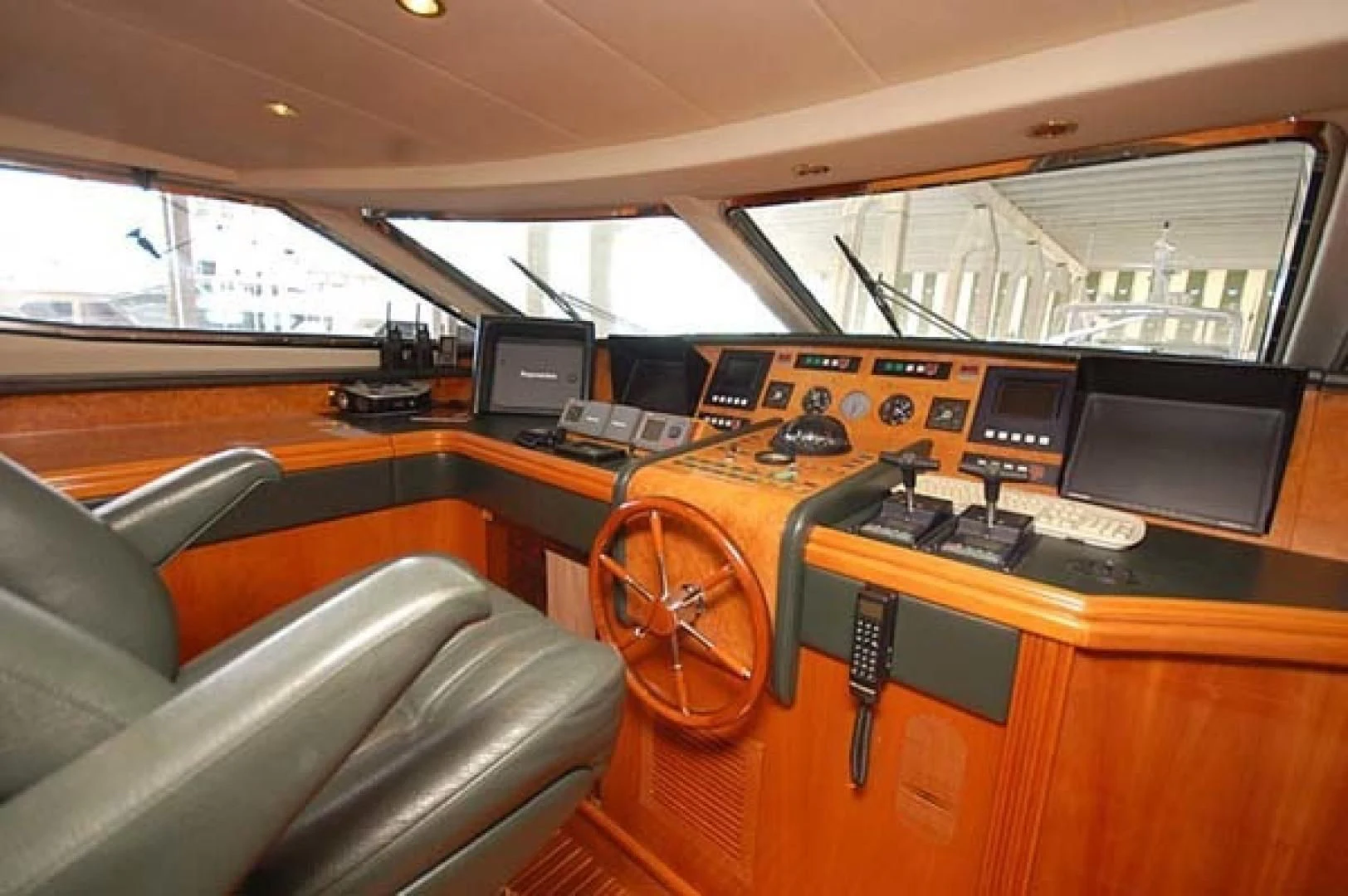 inside of a vehicle with a large window and a large window aboard CAROBELLE Yacht for Sale