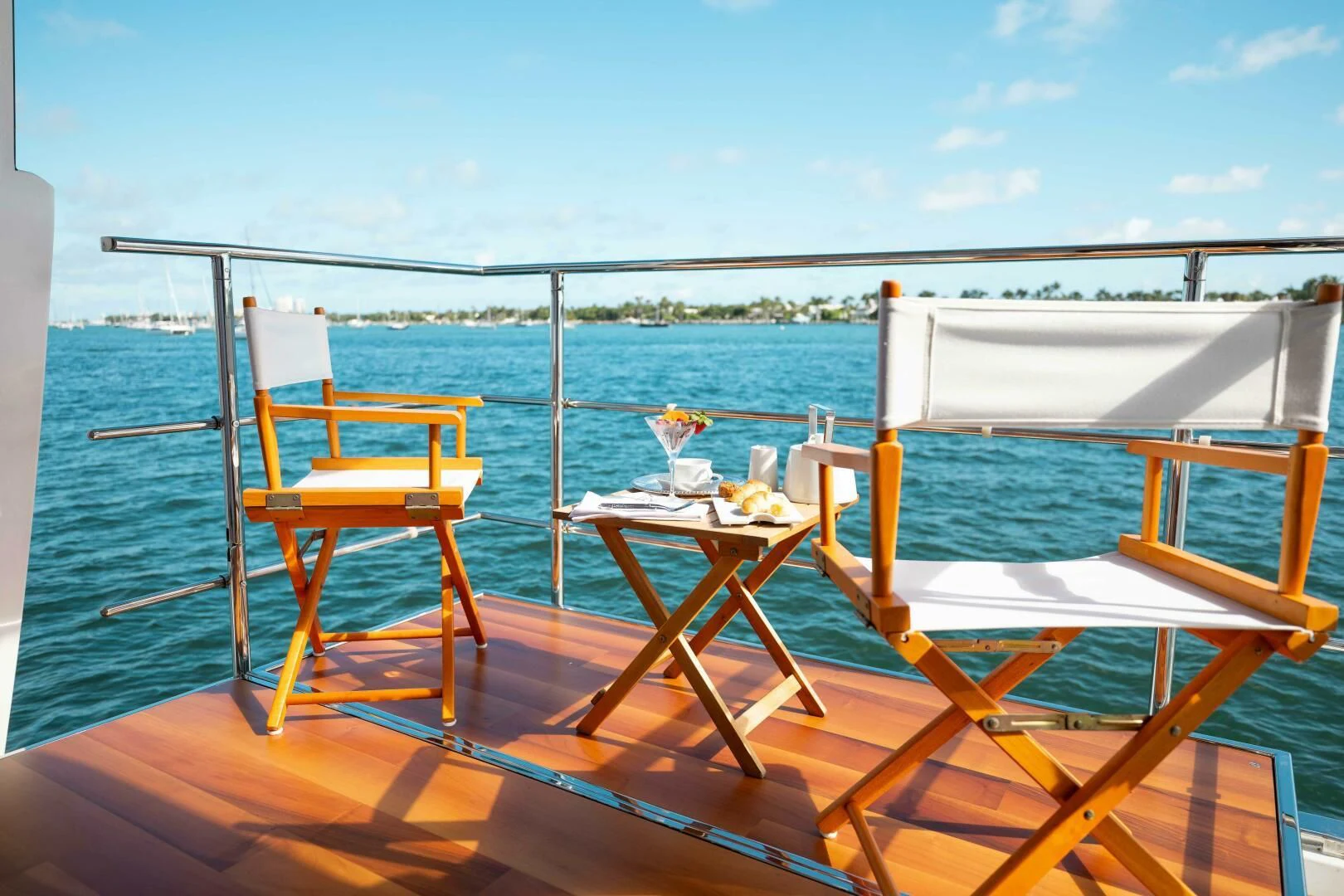 a table and chairs on a boat aboard ABOUT TIME Yacht for Sale