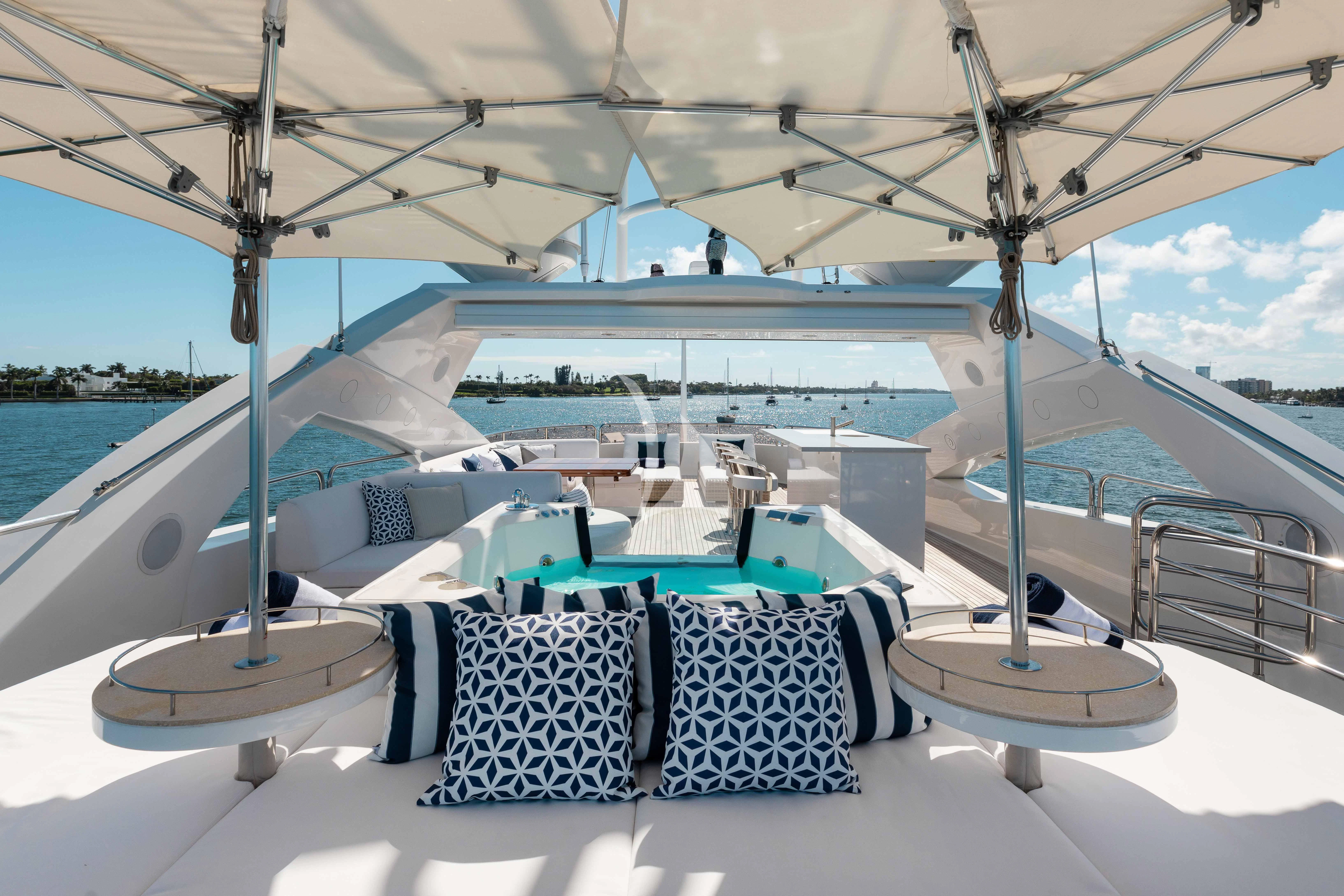 a couple of chairs on a beach aboard ABOUT TIME Yacht for Sale