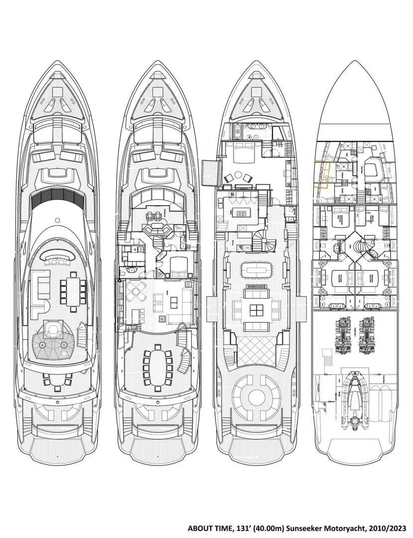diagram aboard ABOUT TIME Yacht for Sale