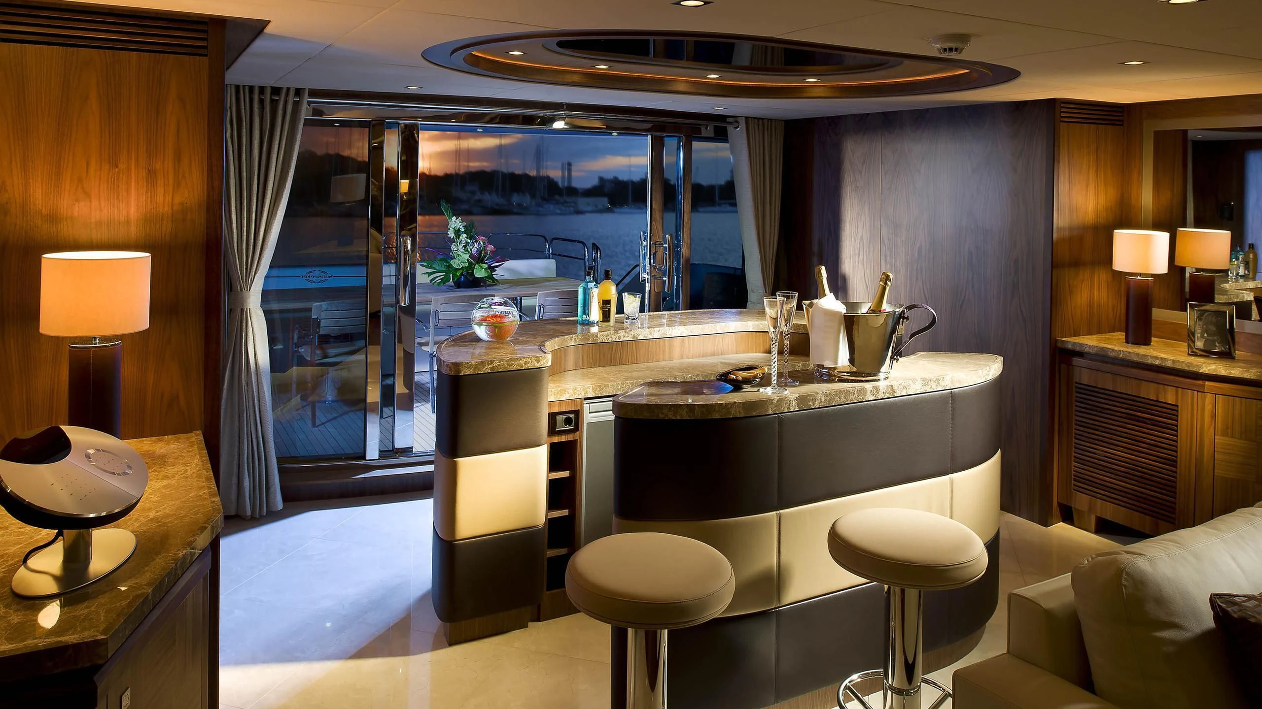 a modern looking kitchen aboard ABOUT TIME Yacht for Sale