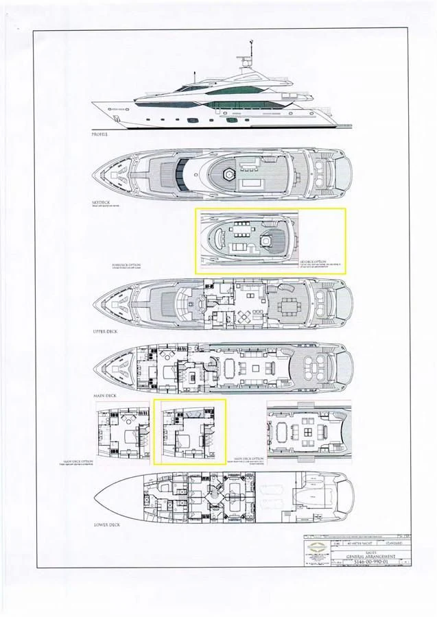 diagram aboard ABOUT TIME Yacht for Sale