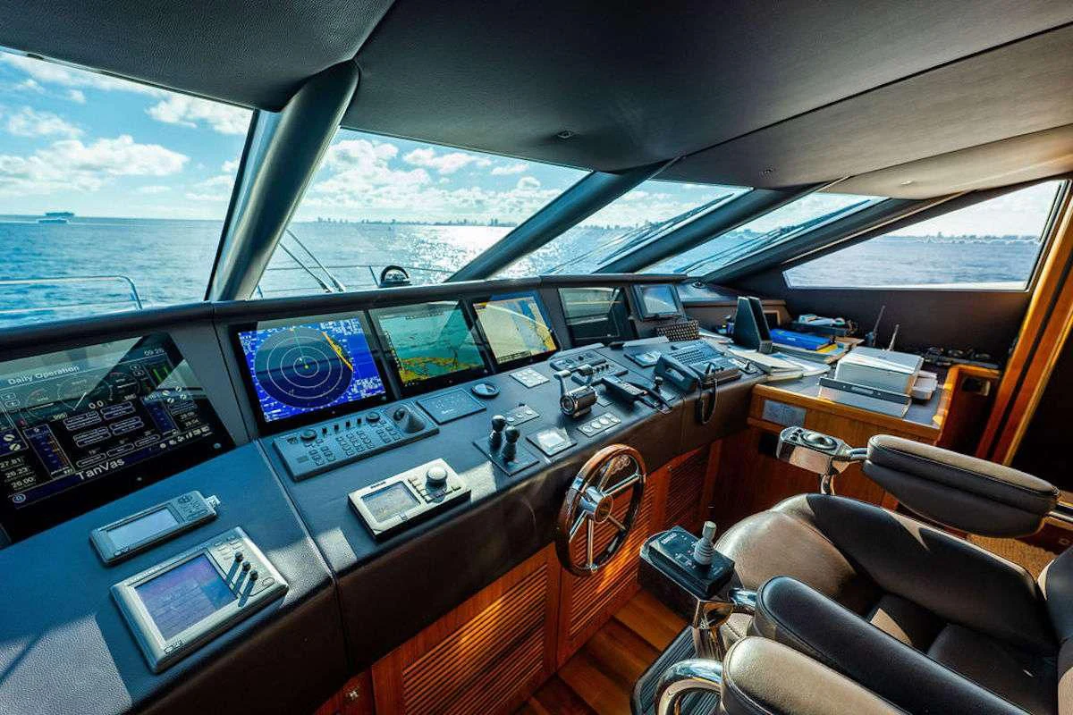 inside of a bus aboard ABOUT TIME Yacht for Sale