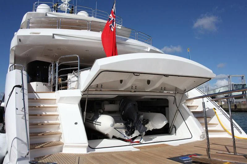 a large white boat aboard ABOUT TIME Yacht for Sale
