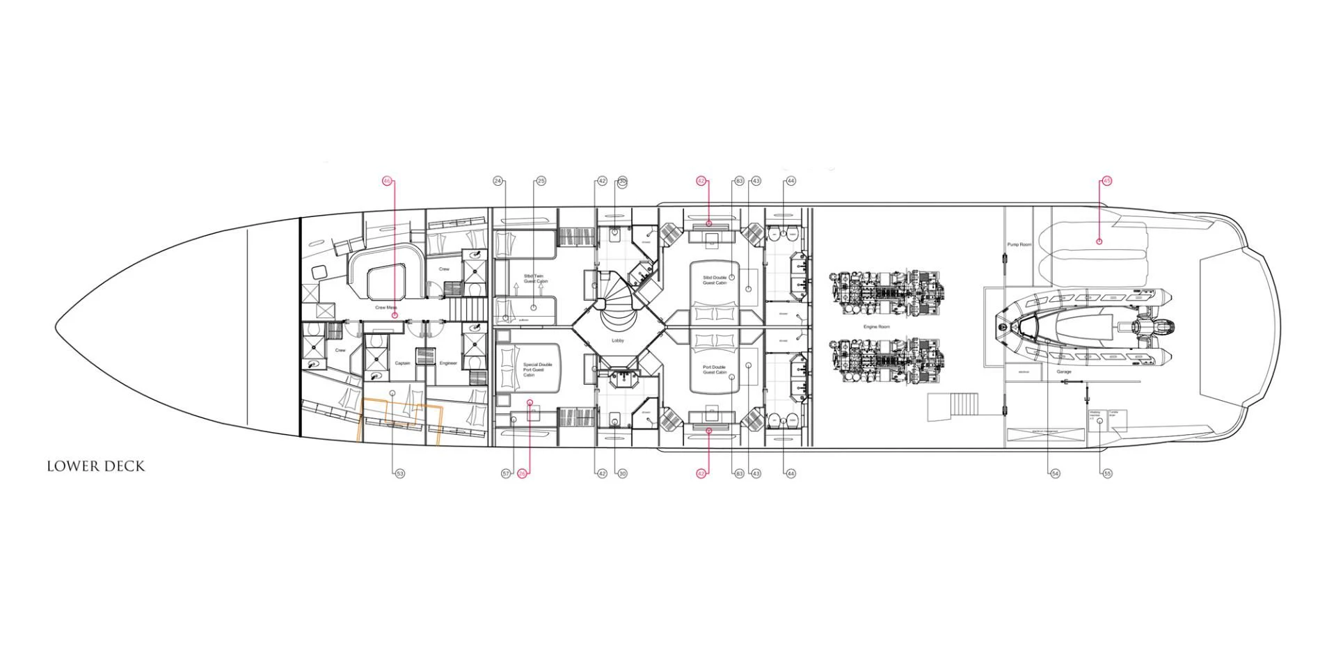 diagram, engineering drawing aboard ABOUT TIME Yacht for Sale