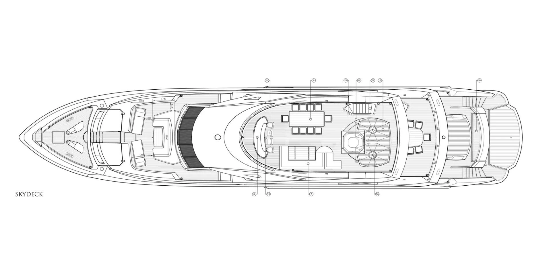 diagram, engineering drawing aboard ABOUT TIME Yacht for Sale