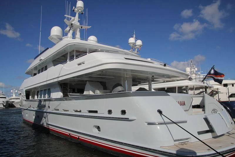 a large white yacht aboard MARAMA Yacht for Sale