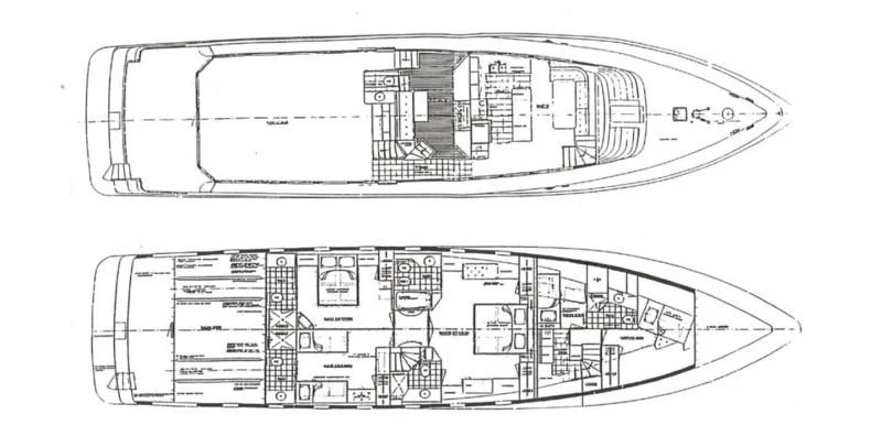 diagram, engineering drawing aboard VICTORY Yacht for Sale