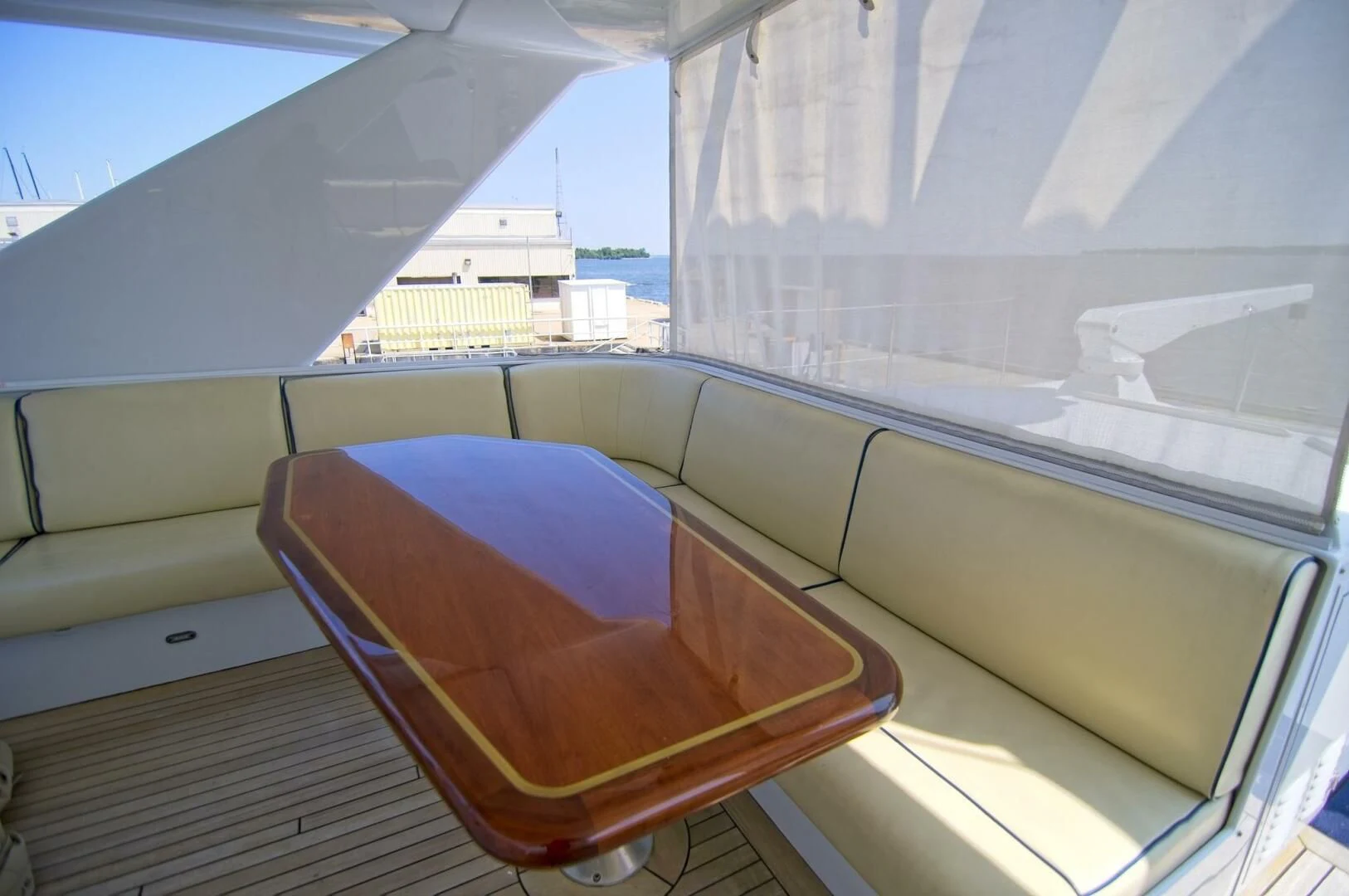 a chair on a deck aboard VICTORY Yacht for Sale