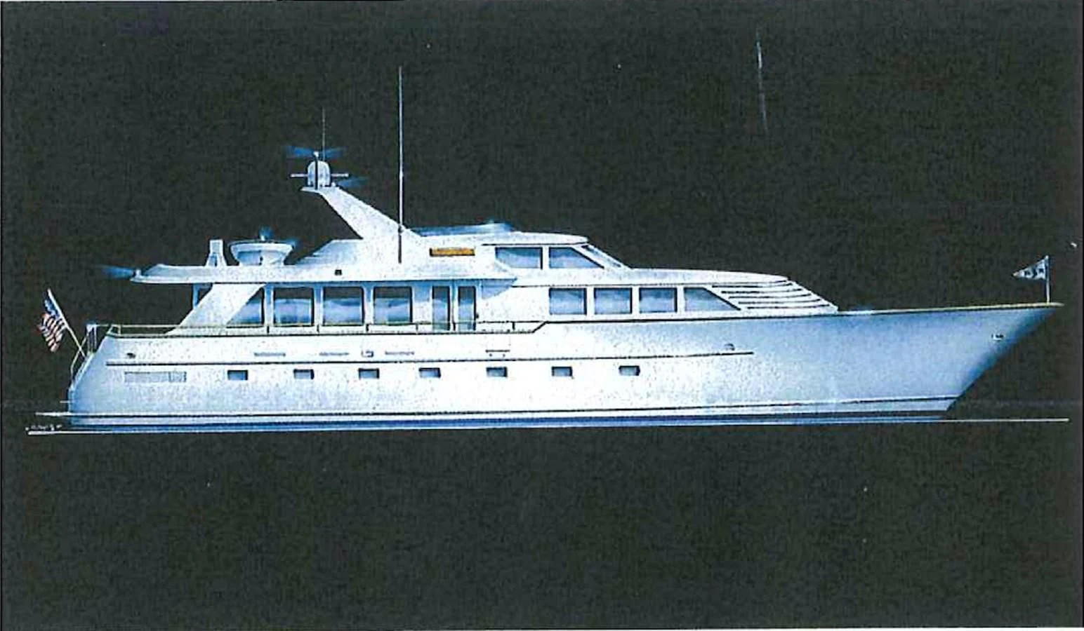 a large ship in the water aboard VICTORY Yacht for Sale