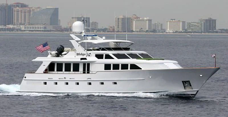 a boat on the water aboard VICTORY Yacht for Sale