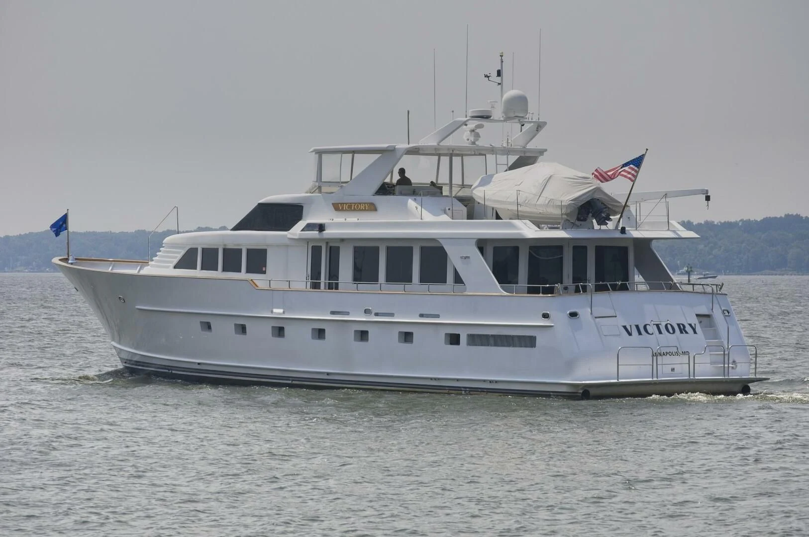 a boat on the water aboard VICTORY Yacht for Sale