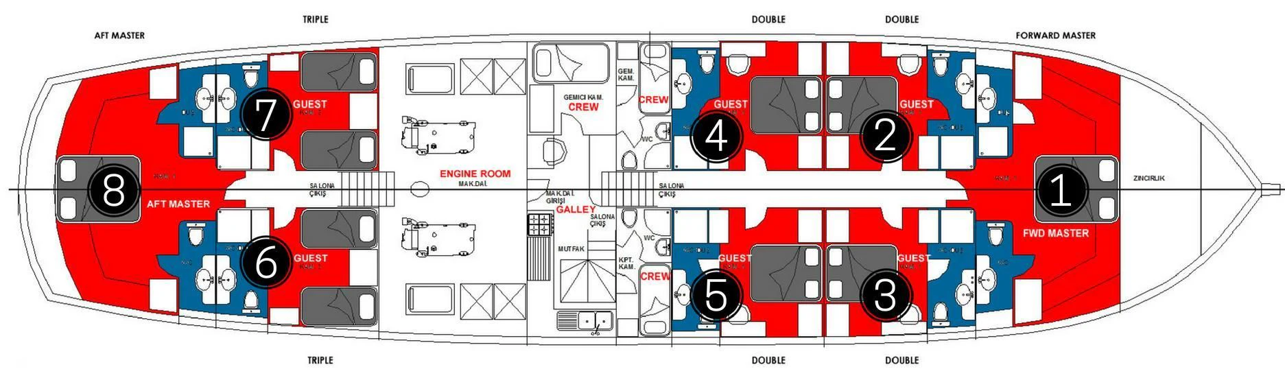 diagram aboard KAPTAN MEHMET BUGRA Yacht for Sale