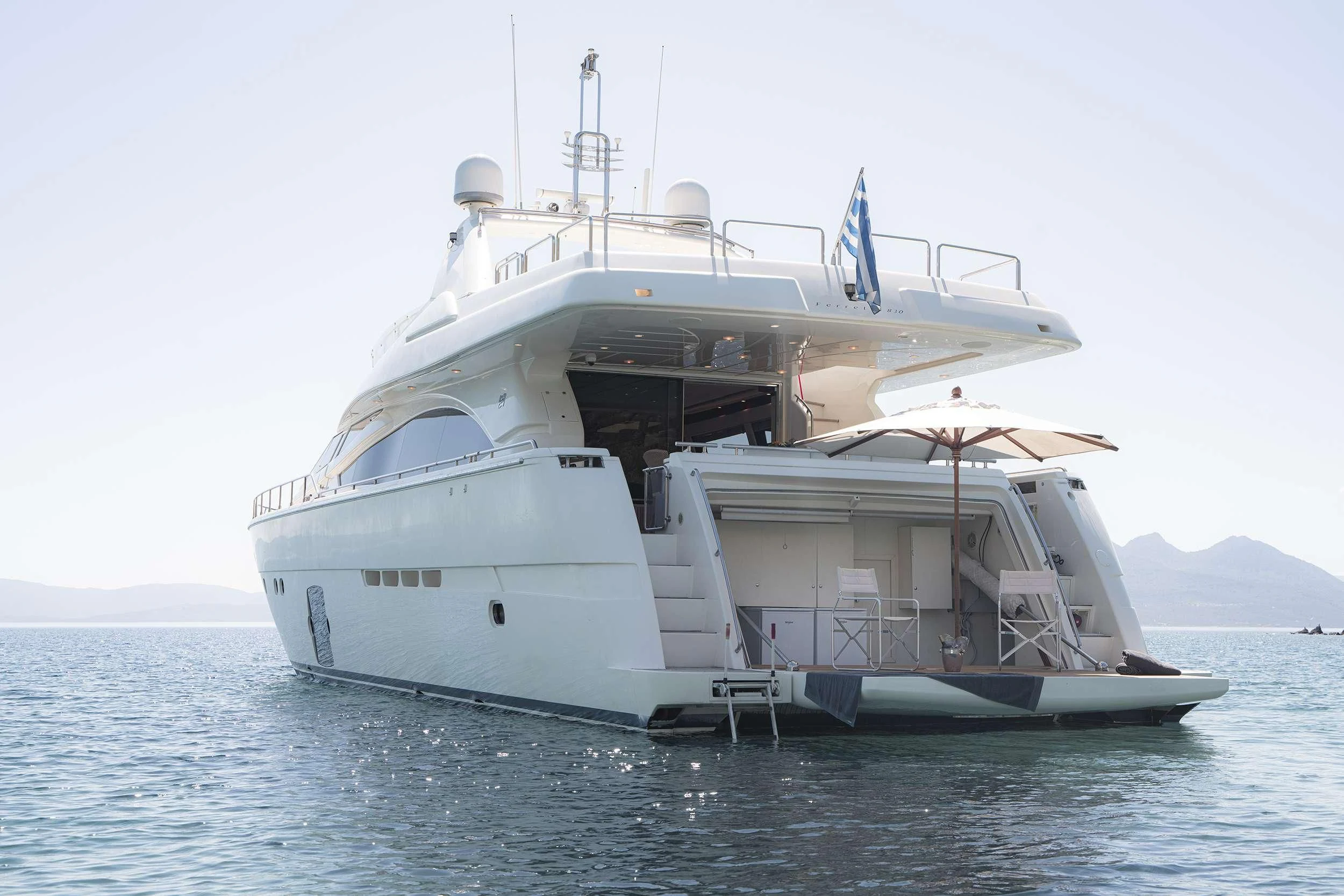 a large white ship in the water aboard LIDIA Yacht for Sale