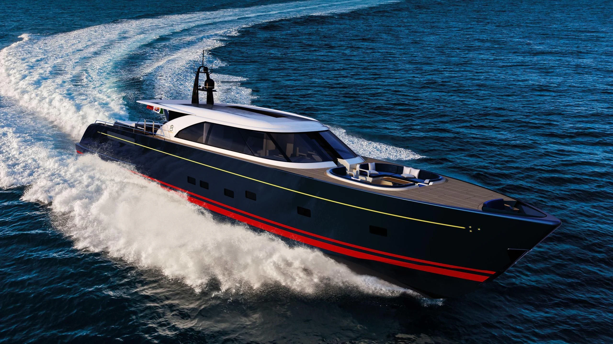a boat on the water aboard BLUE ROSE Yacht for Sale