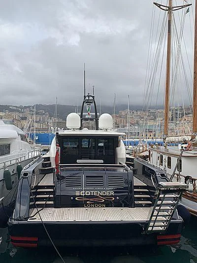 a boat docked at a pier aboard BLUE ROSE Yacht for Sale
