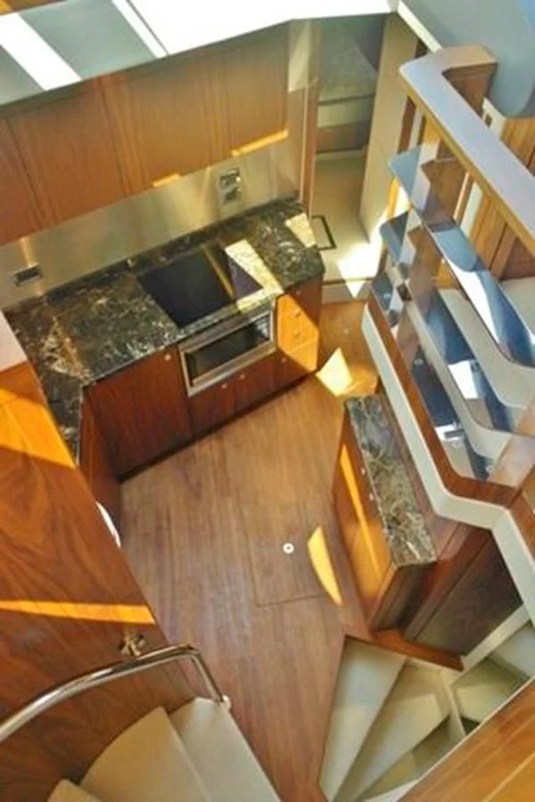 a kitchen with a countertop aboard SUNSEEKER MANHATTAN 63 Yacht for Sale