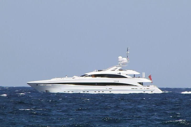 a white yacht in the water aboard JEMS Yacht for Sale