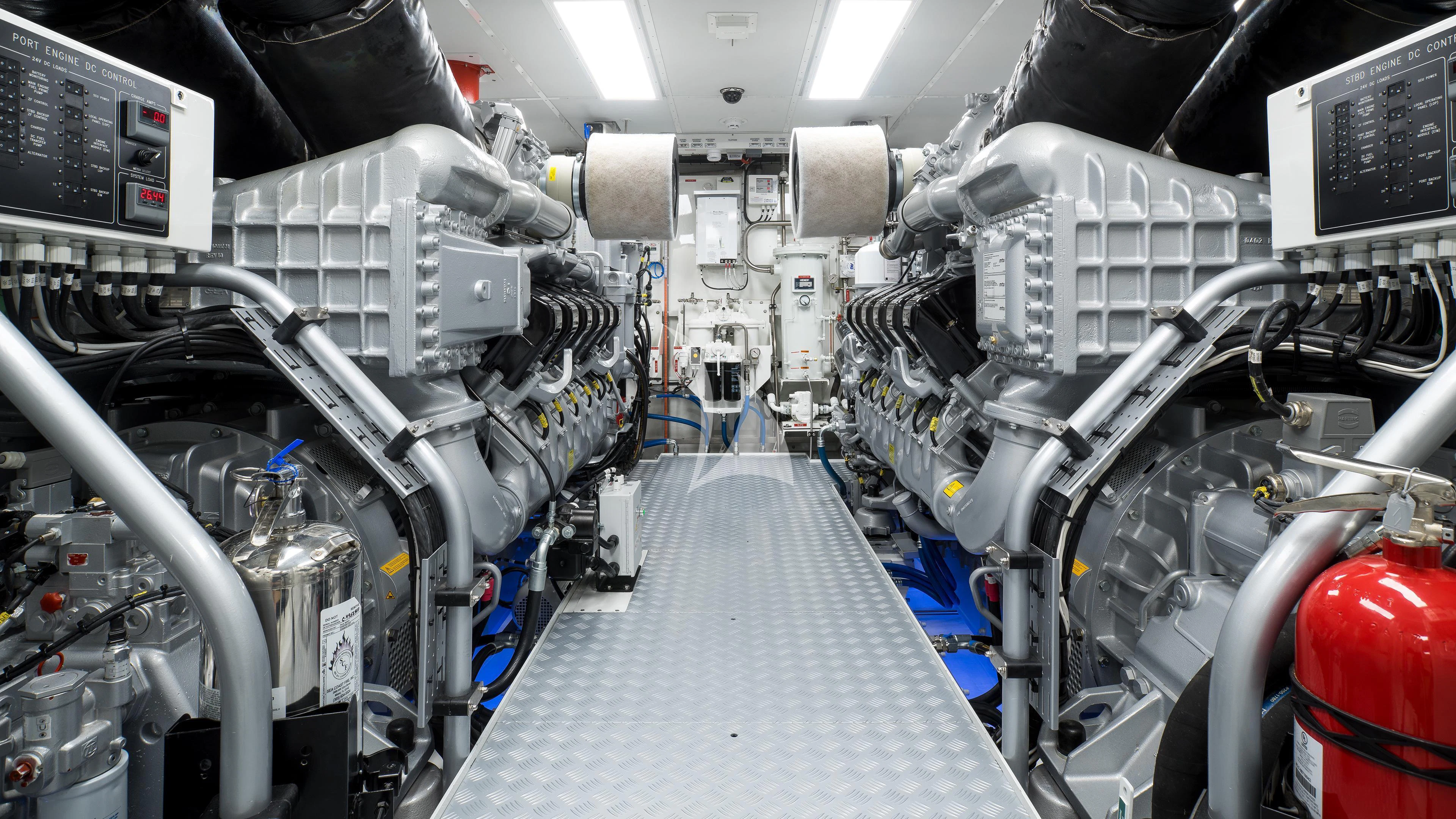 a large room with machinery aboard ENDLESS SUMMER Yacht for Sale
