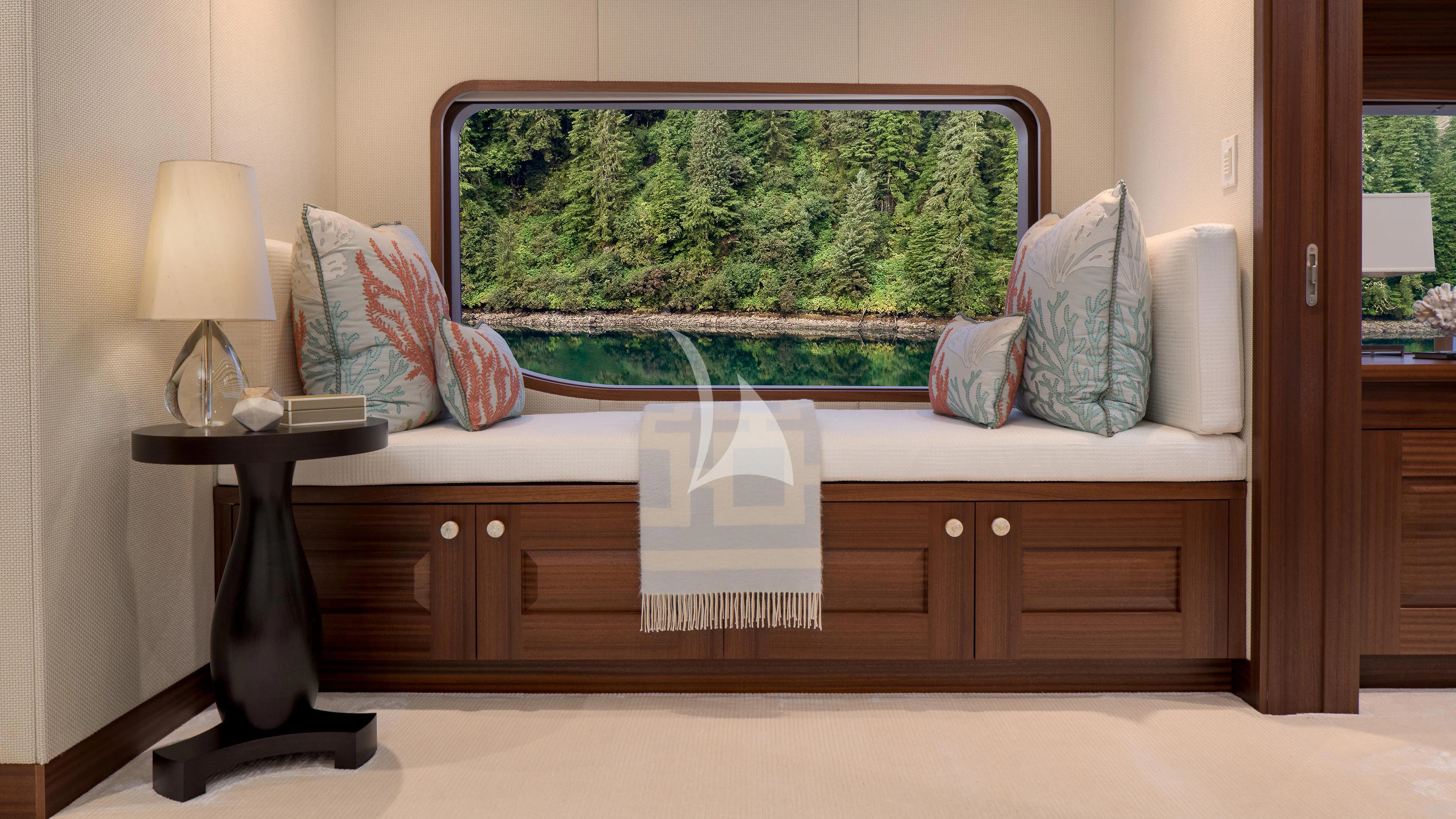 a room with a large window aboard ENDLESS SUMMER Yacht for Sale