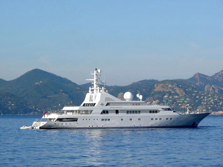 a large white boat in the water aboard GRAND OCEAN Yacht for Sale