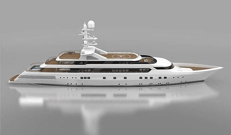 a white and black model car aboard GRAND OCEAN Yacht for Sale