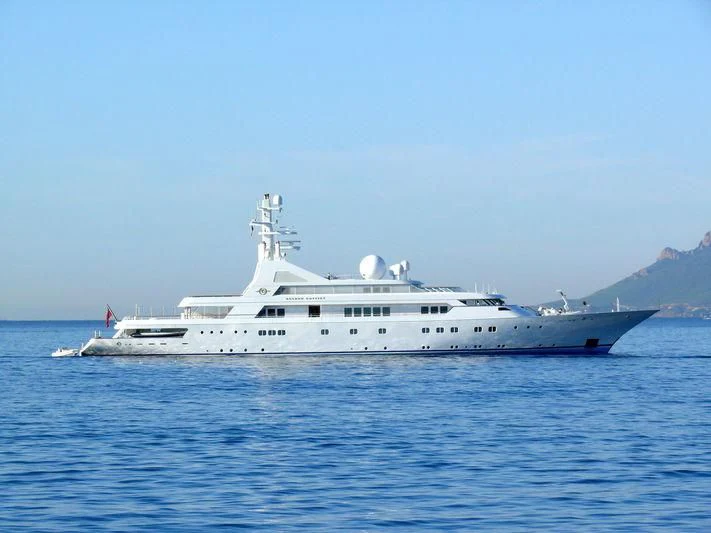 a large white boat in the water aboard GRAND OCEAN Yacht for Sale