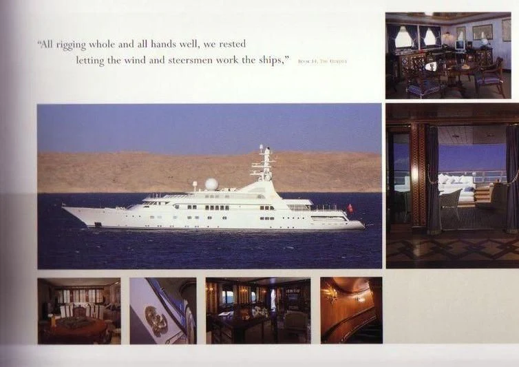 a collage of a ship aboard GRAND OCEAN Yacht for Sale