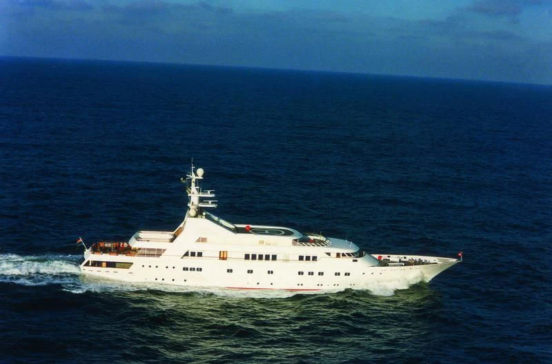 a large white boat in the water aboard GRAND OCEAN Yacht for Sale