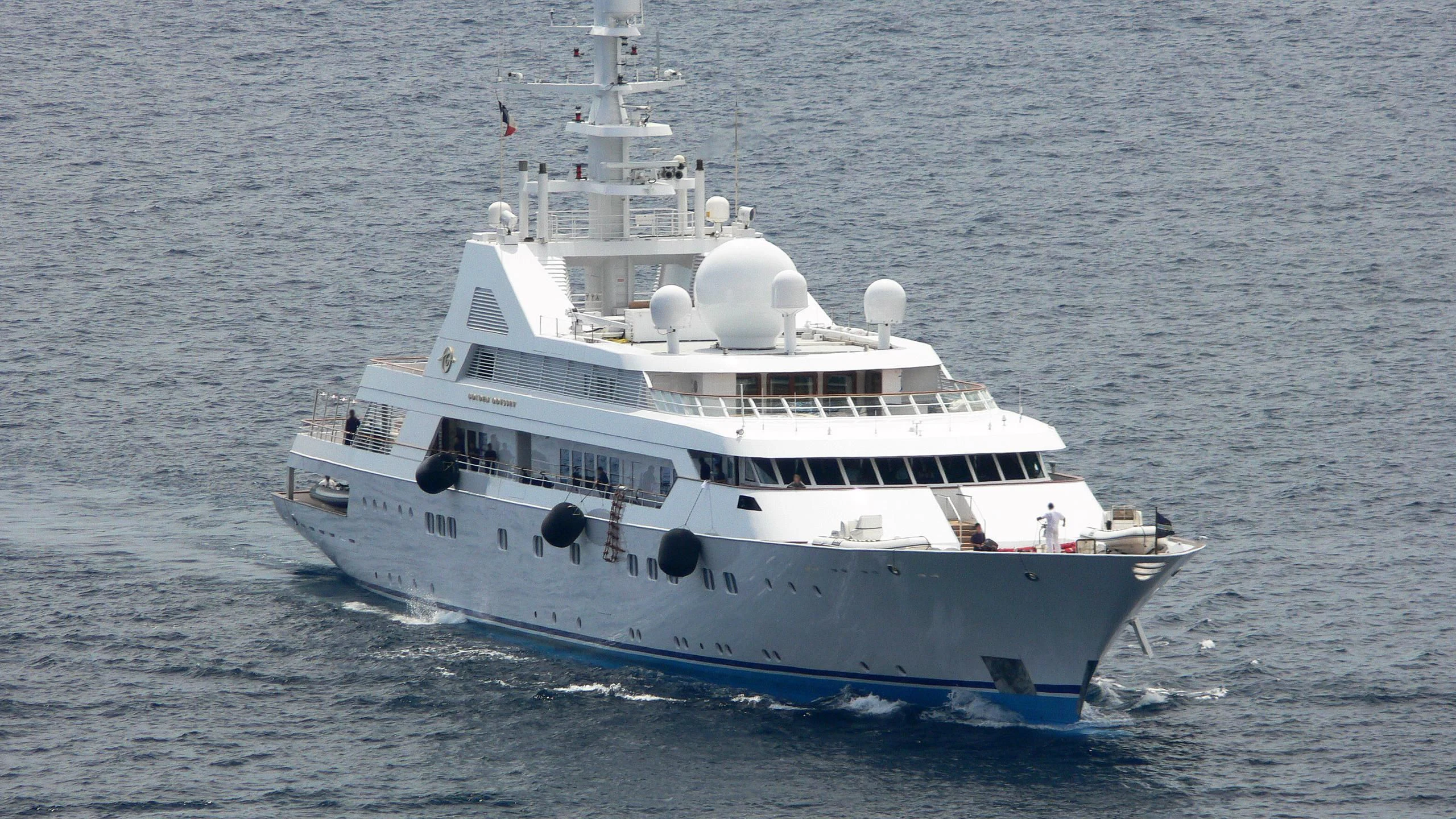 a large white boat aboard GRAND OCEAN Yacht for Sale