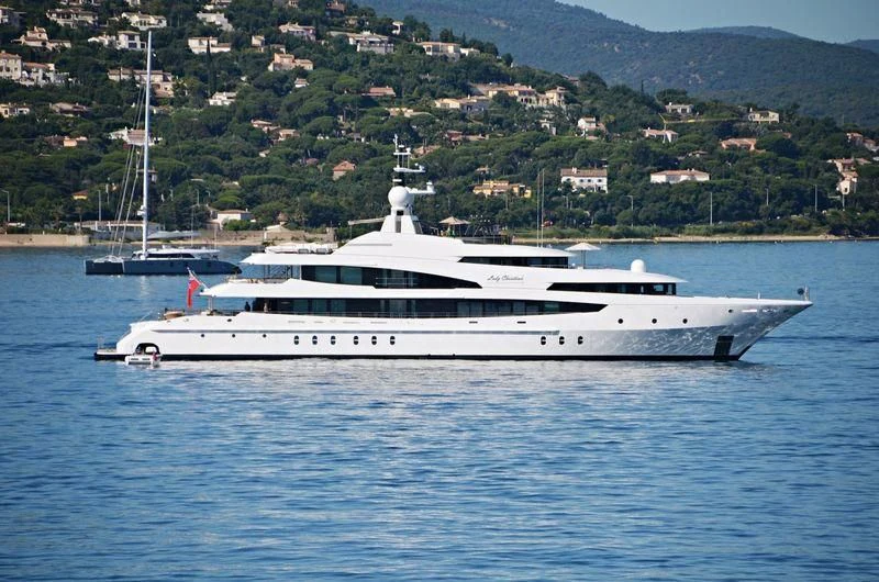 a white yacht in the water aboard LUDZIE Yacht for Sale