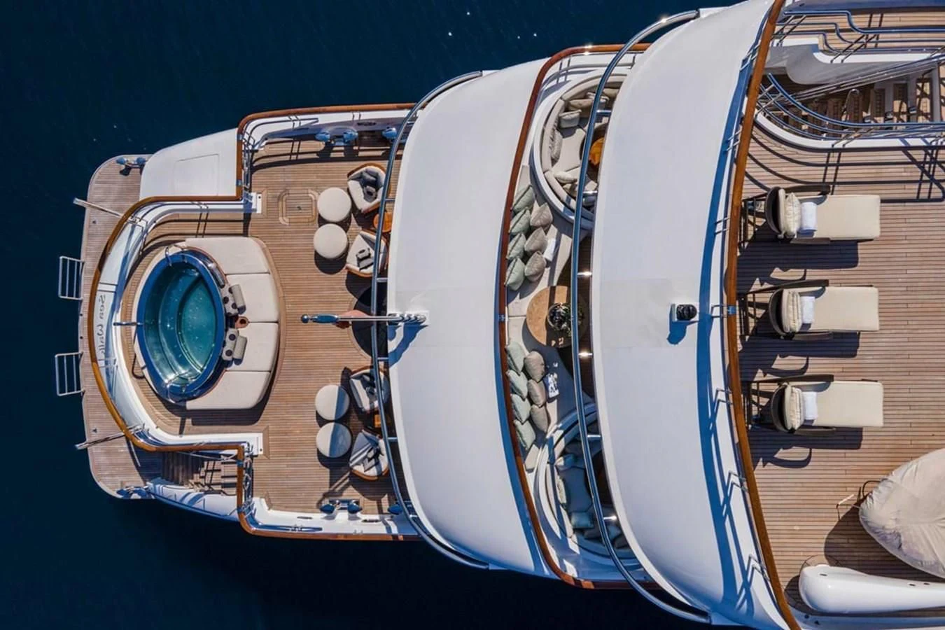 a close-up of a car aboard LUDZIE Yacht for Sale