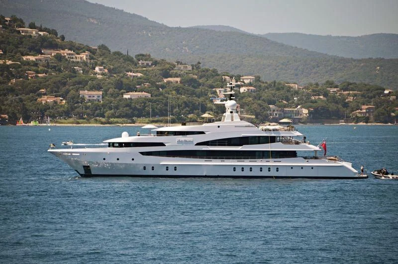 a white yacht in the water aboard LUDZIE Yacht for Sale