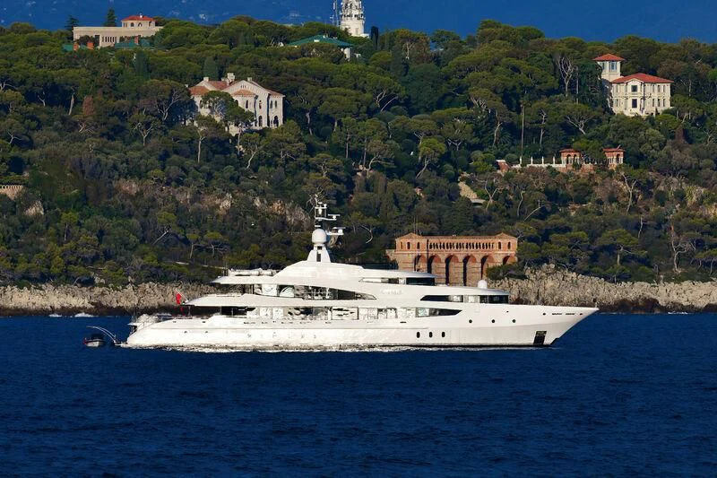 a large white boat in the water aboard LUDZIE Yacht for Sale
