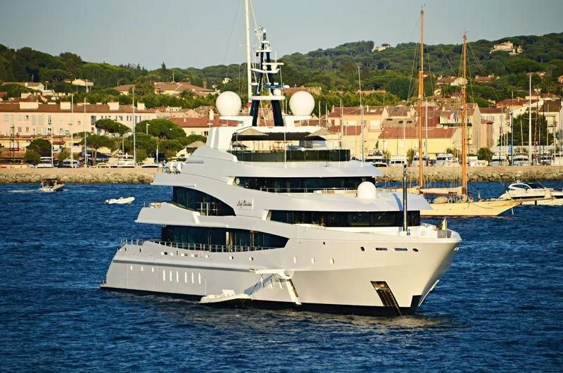 a white boat in the water aboard LUDZIE Yacht for Sale