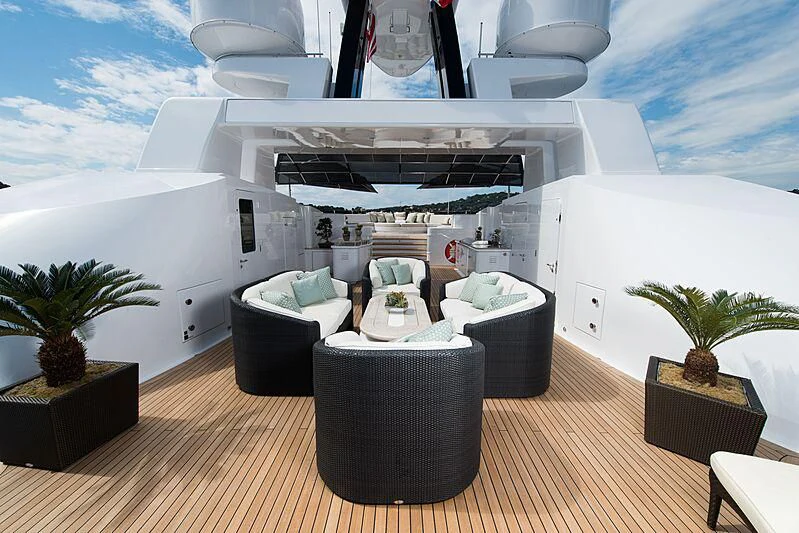 a room with a large white building aboard LUDZIE Yacht for Sale