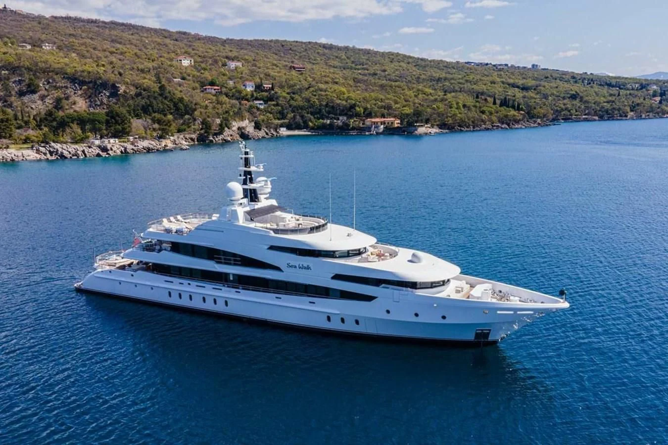 a large white yacht in the water aboard LUDZIE Yacht for Sale