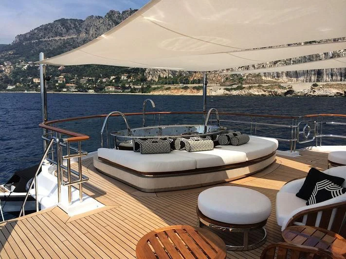 a boat on a deck aboard LUDZIE Yacht for Sale