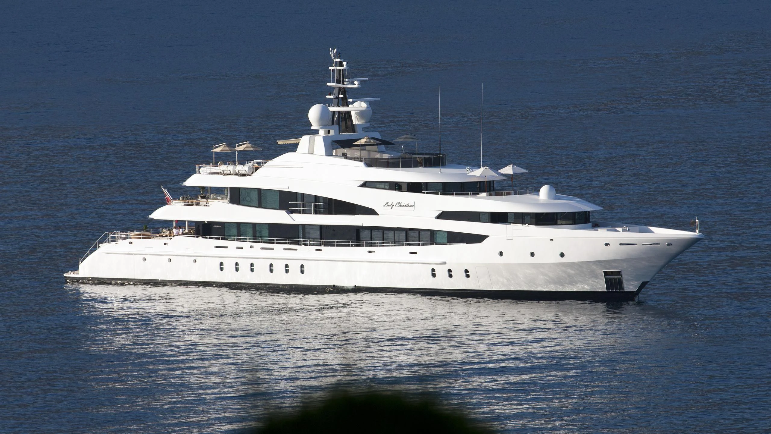 a large white ship aboard LUDZIE Yacht for Sale