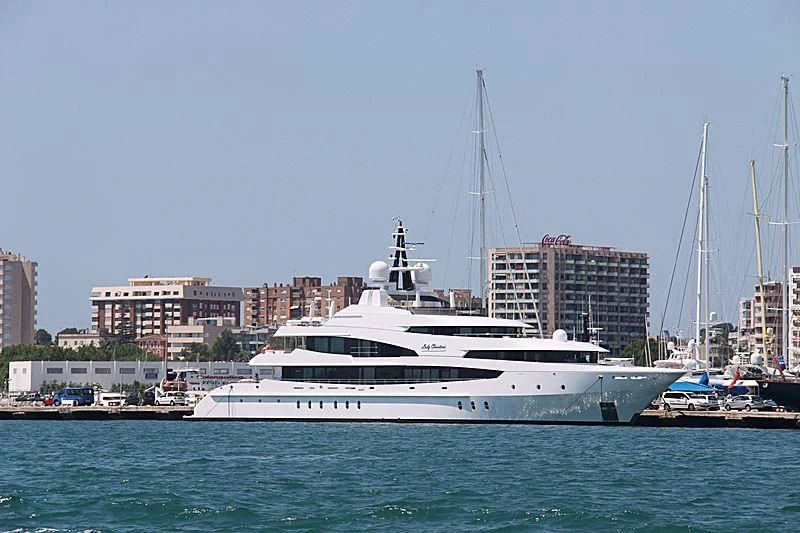 a white boat in the water aboard LUDZIE Yacht for Sale