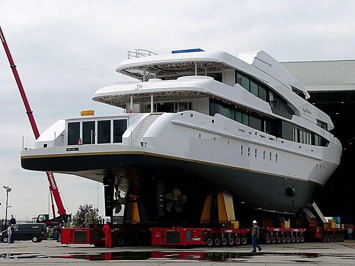 a large white boat aboard LUDZIE Yacht for Sale