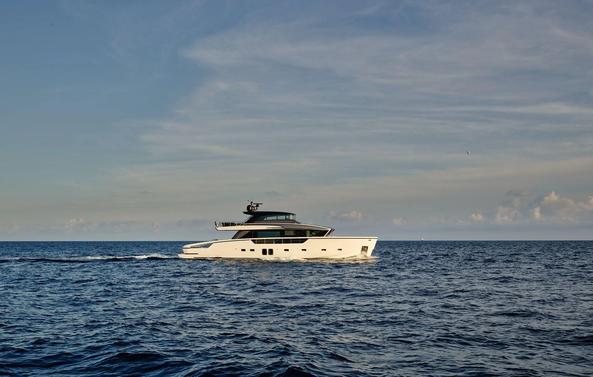 a boat in the water aboard LUAR Yacht for Charter