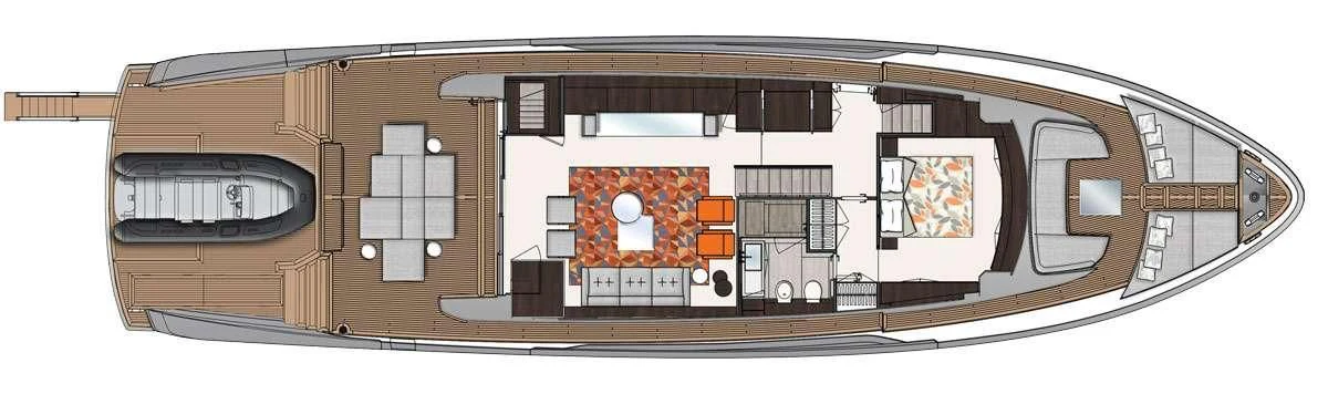 engineering drawing aboard LUAR Yacht for Charter