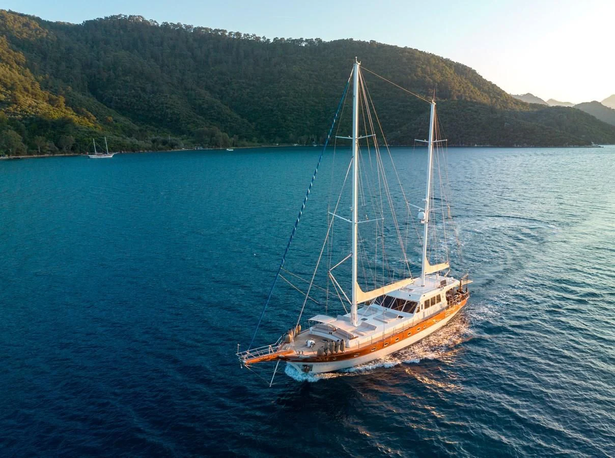 a boat in the water aboard KAFTAN Yacht for Sale