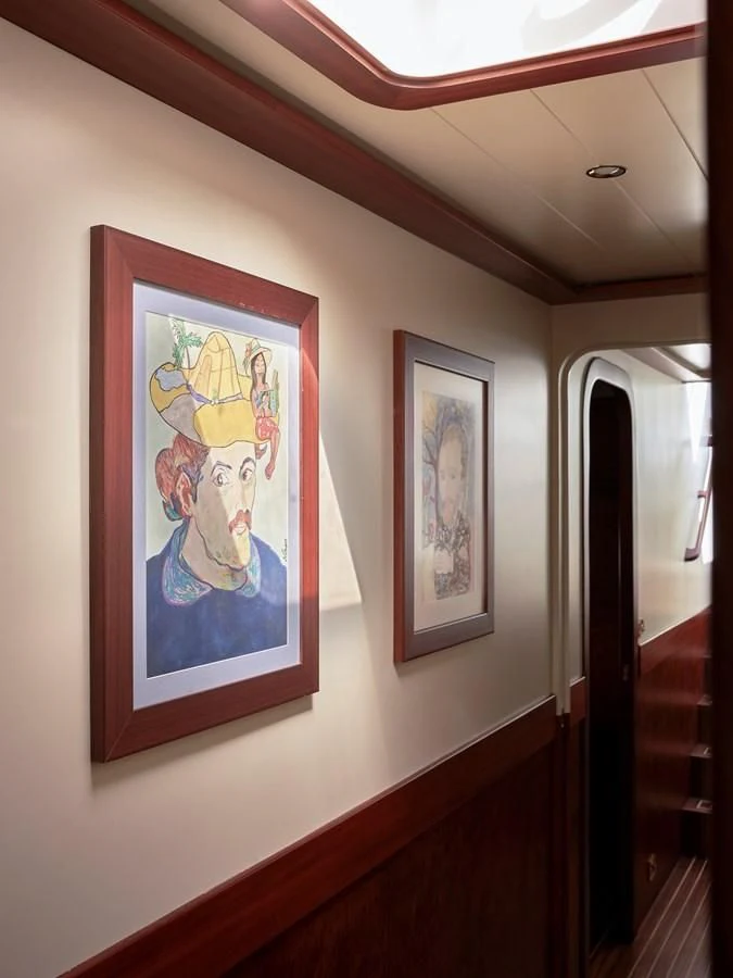 a painting on a wall aboard KAFTAN Yacht for Sale