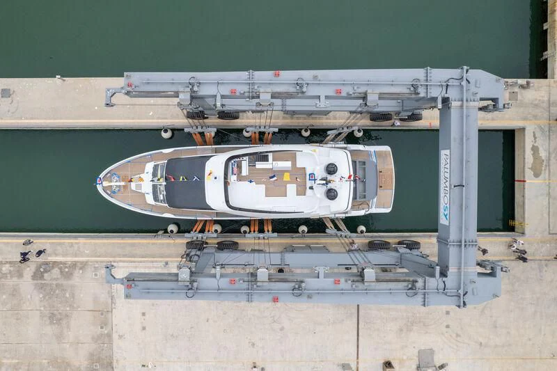 a large metal object with a hole in the side aboard IL SOGNO Yacht for Sale