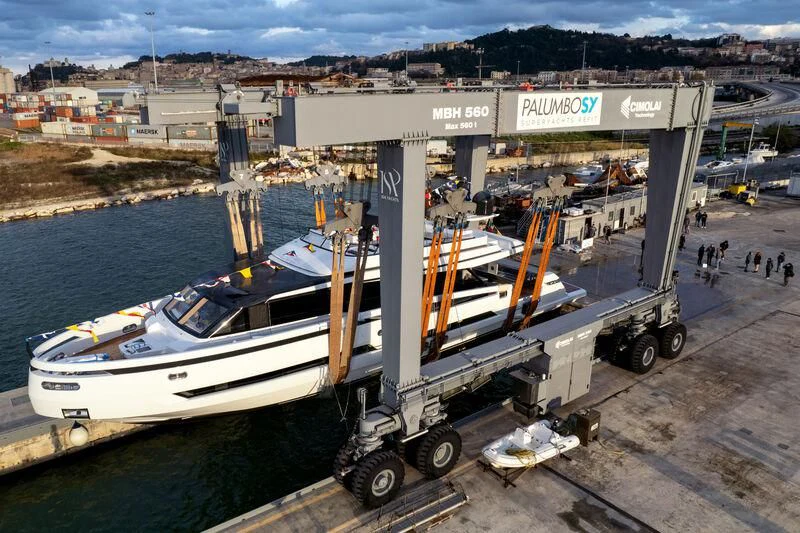a boat on a trailer aboard IL SOGNO Yacht for Sale