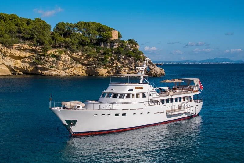 a boat on the water aboard ODYSSEY III Yacht for Sale