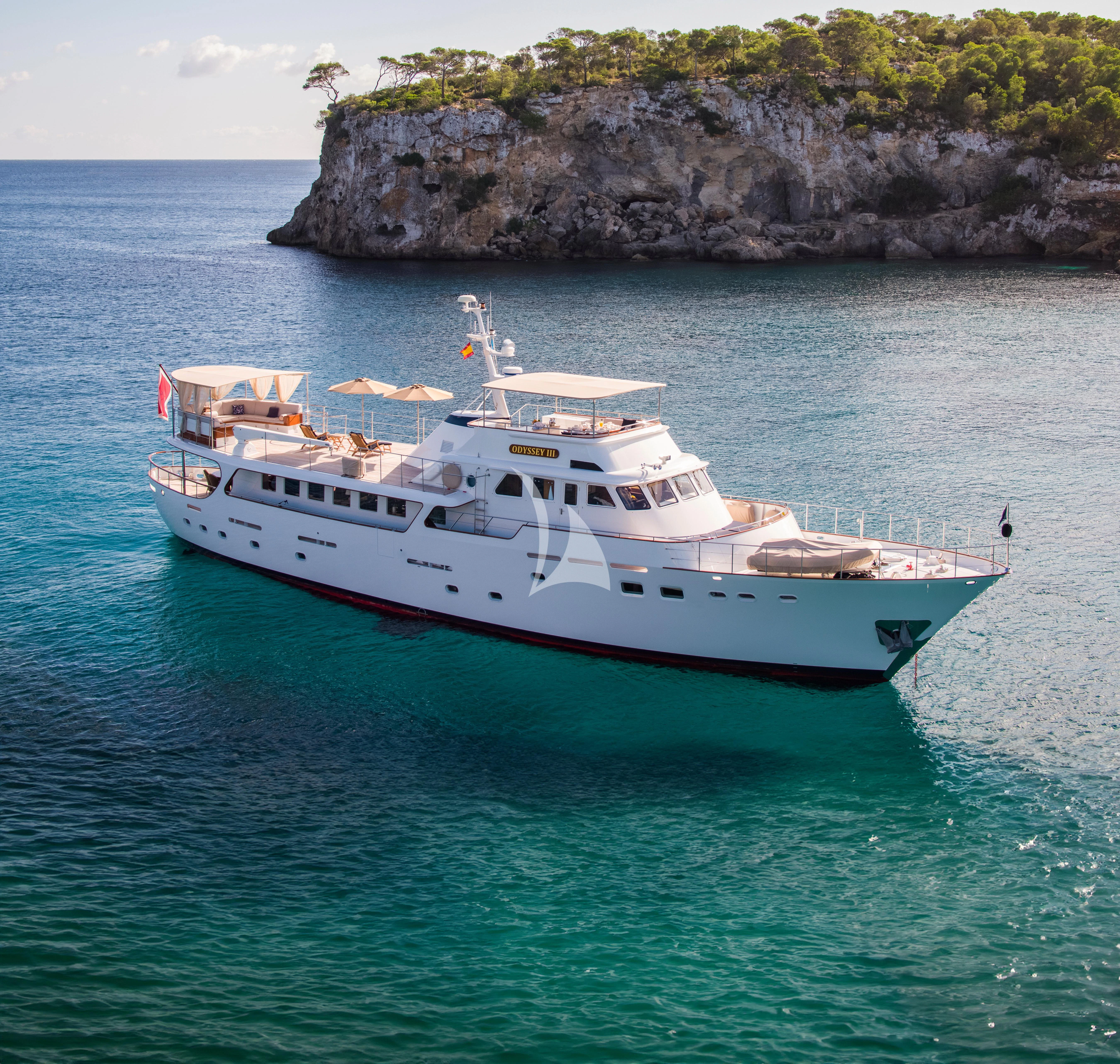 a boat on the water aboard ODYSSEY III Yacht for Sale